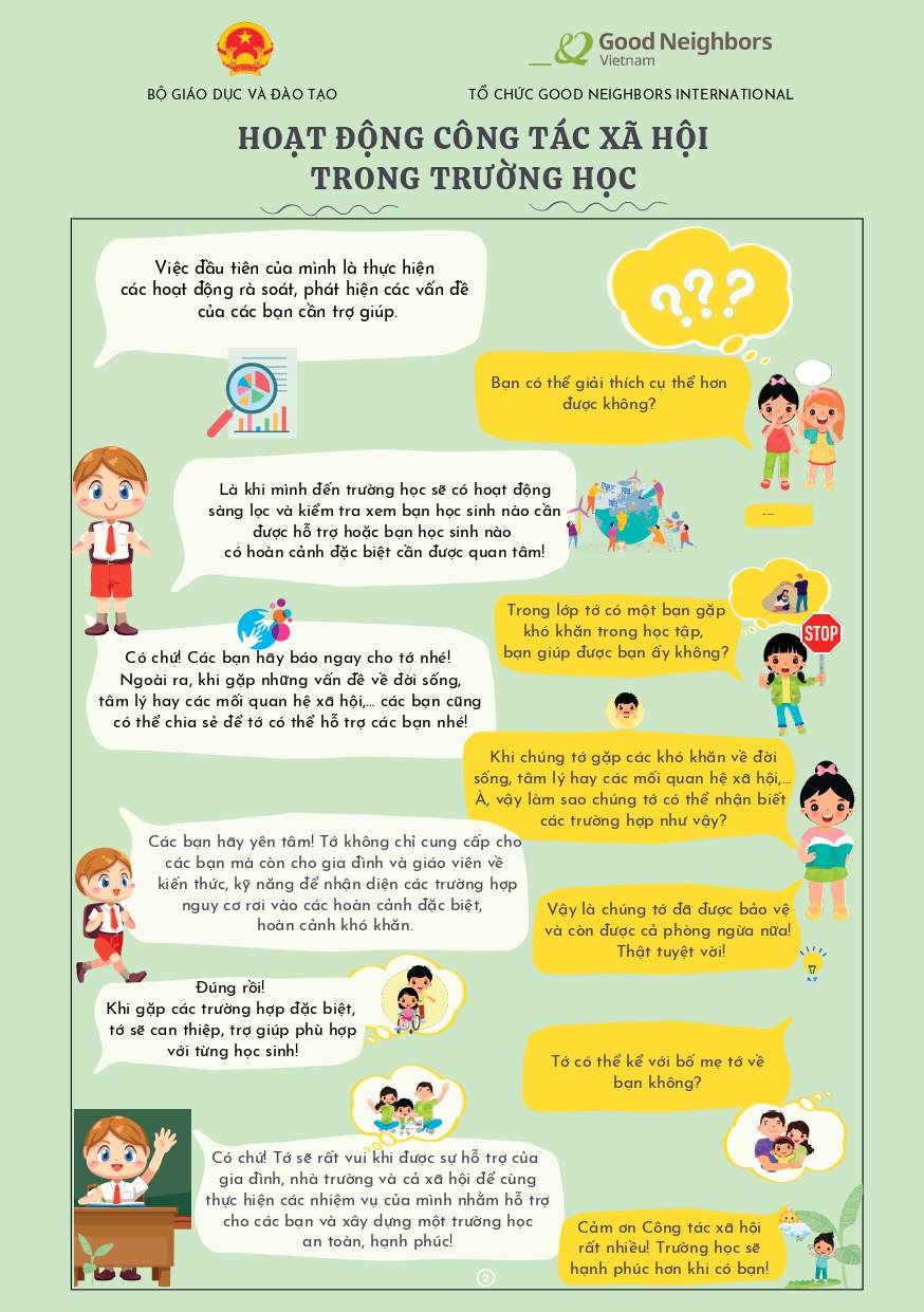 Tờ rơi công tác xã hội trường học